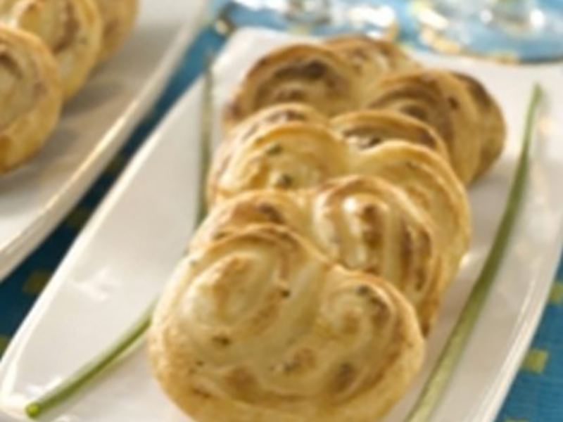 Palmiers apéritifs au fromage frais ail & fines herbes