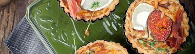 Tartelette au chèvre frais et jambon de Pays