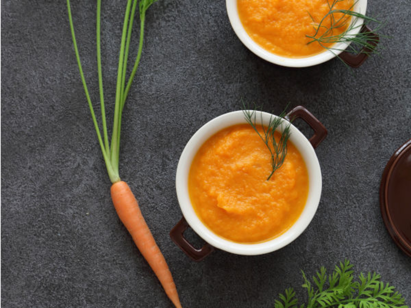 Purée de carottes et fromage frais