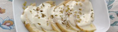 Navets nouveaux, crème de fromage frais aux herbes