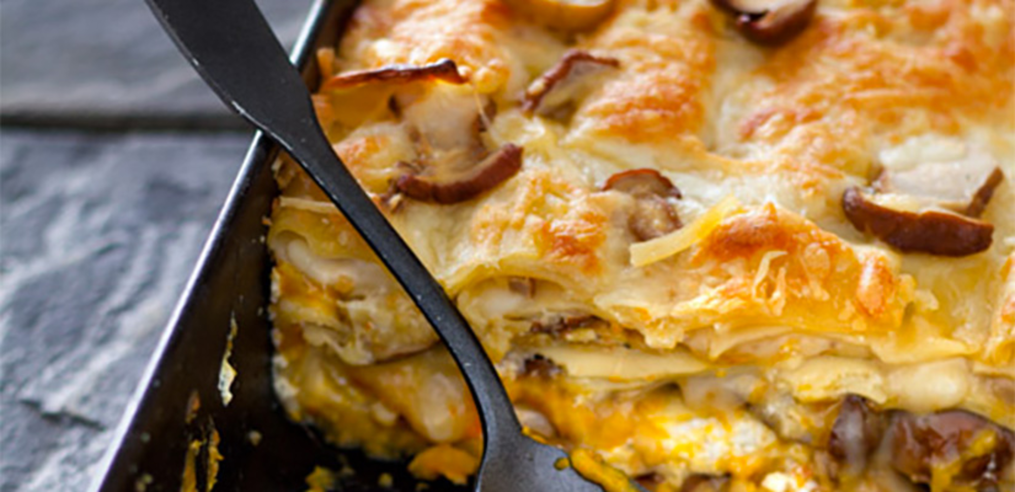 Lasagnes sans viande aux cèpes et potimarron