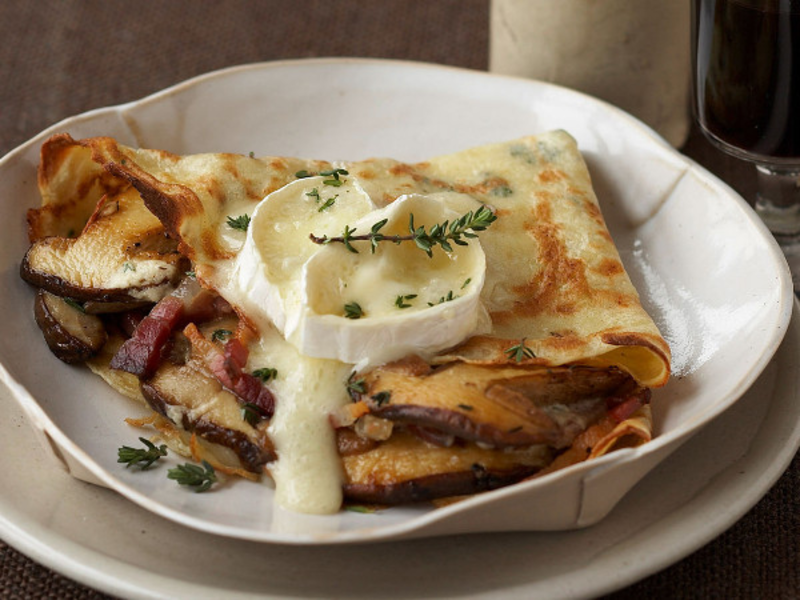 Crêpe au chèvre et aux champignons