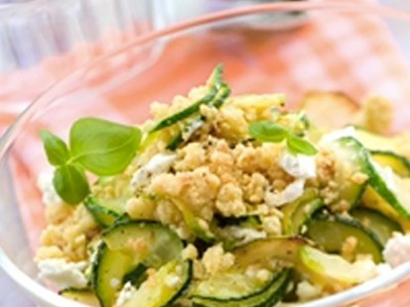 Crumble de courgettes au fromage de chèvre