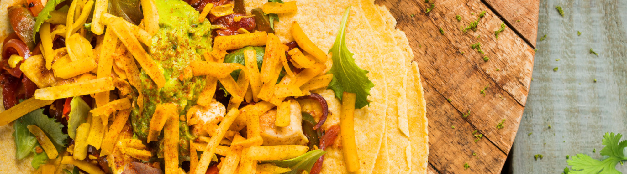 Fajitas poulet et cheddar
