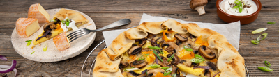 Tarte aux pommes de terre et champignons