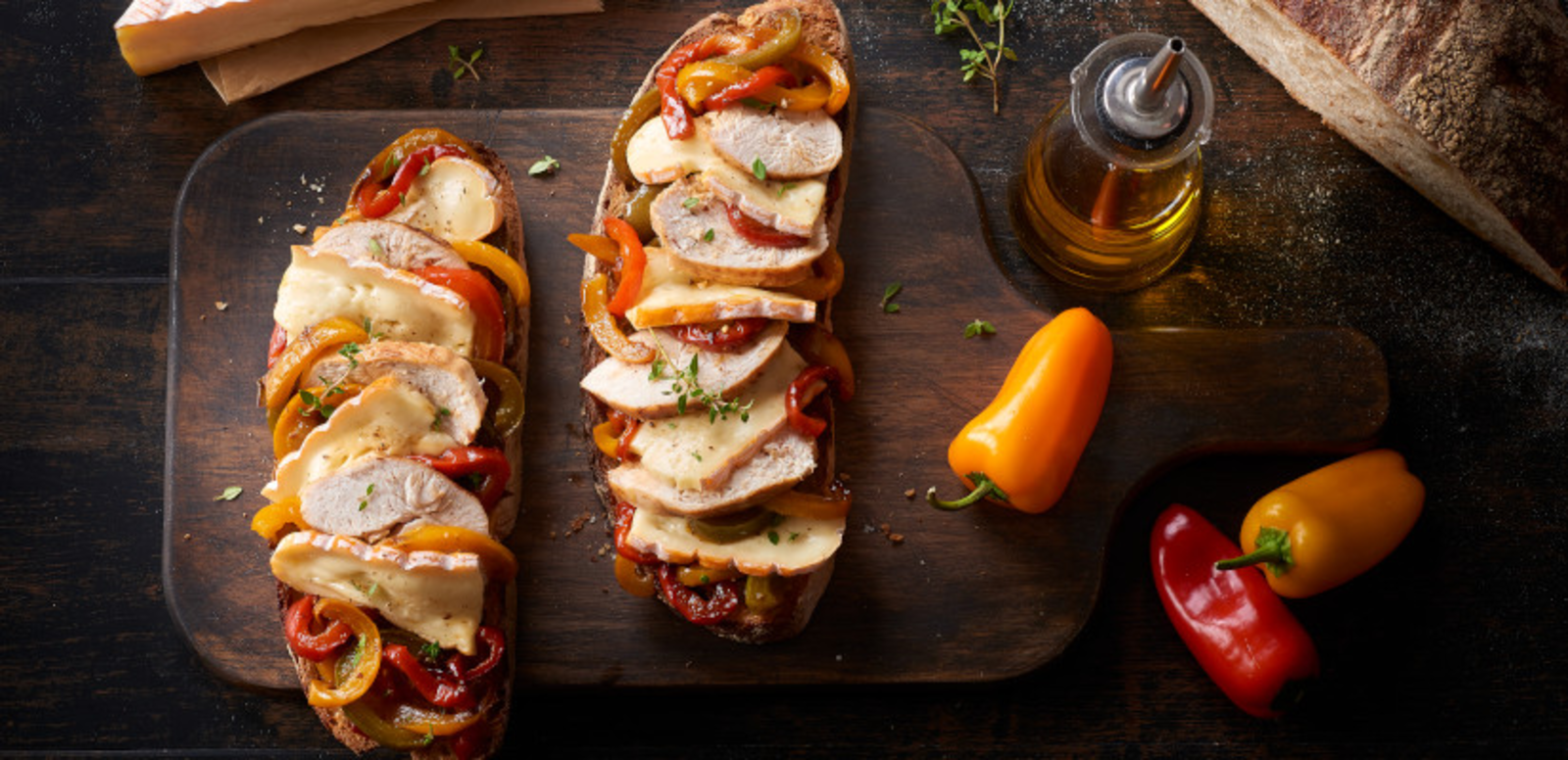 Bruschetta aux poivrons et Vieux Pané