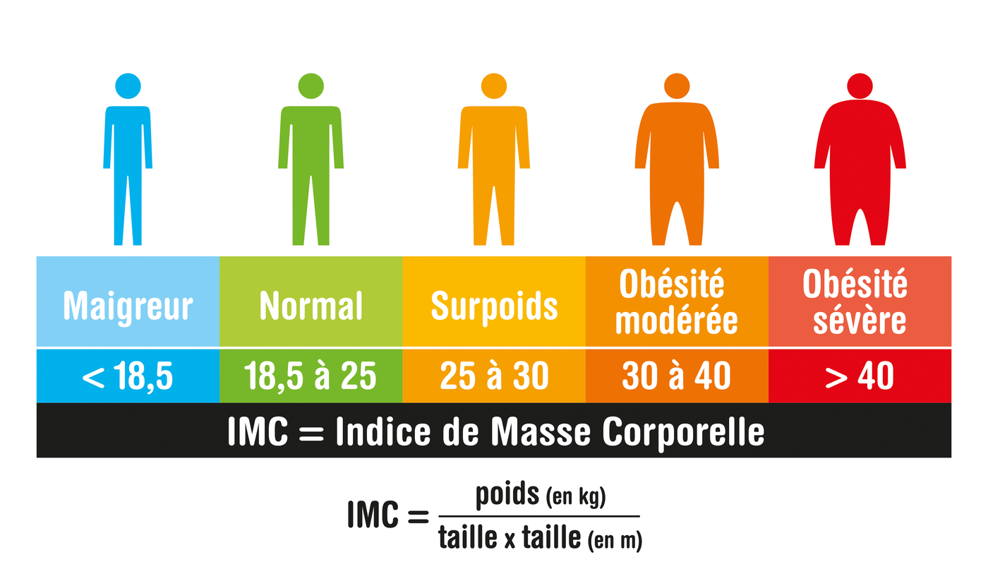 IMC - Indice de masse corporelle - Illustration (silhouette)