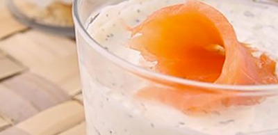 Verrine au fromage frais et saumon