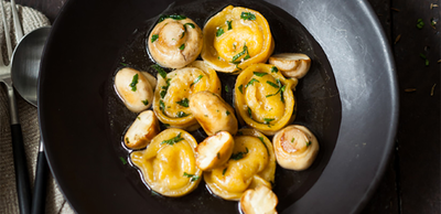 Tortellinis au Maroilles et champignons