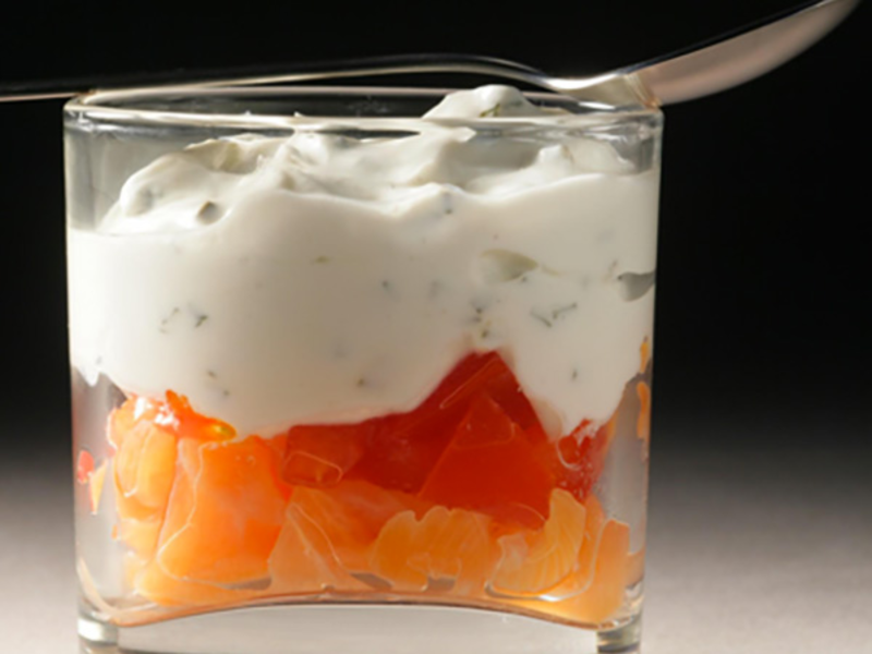 Verrine de saumon fumé et fromage frais