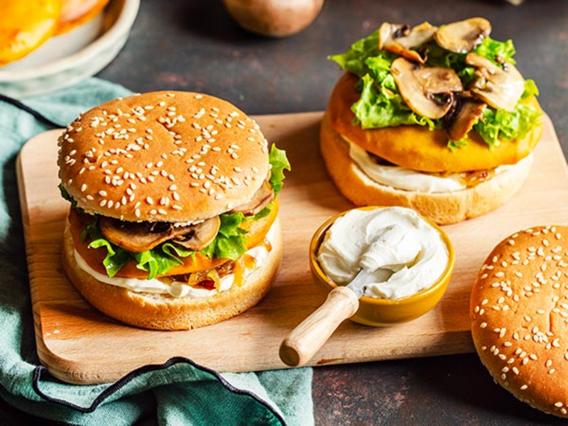 Hamburger de patates douces et fromage frais