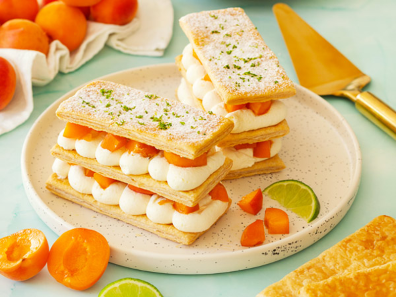 Millefeuille abricots et fromage frais