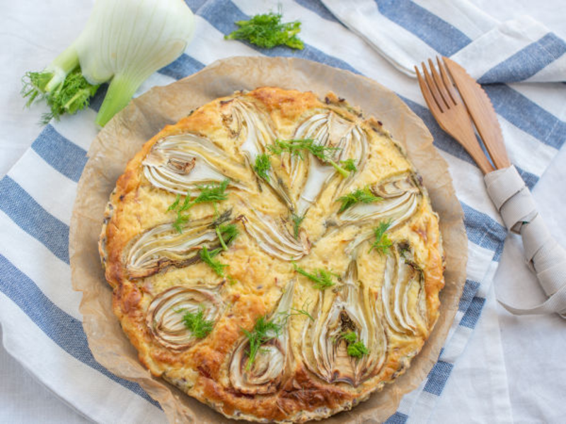 Tarte au fenouil et fromage de chèvre frais