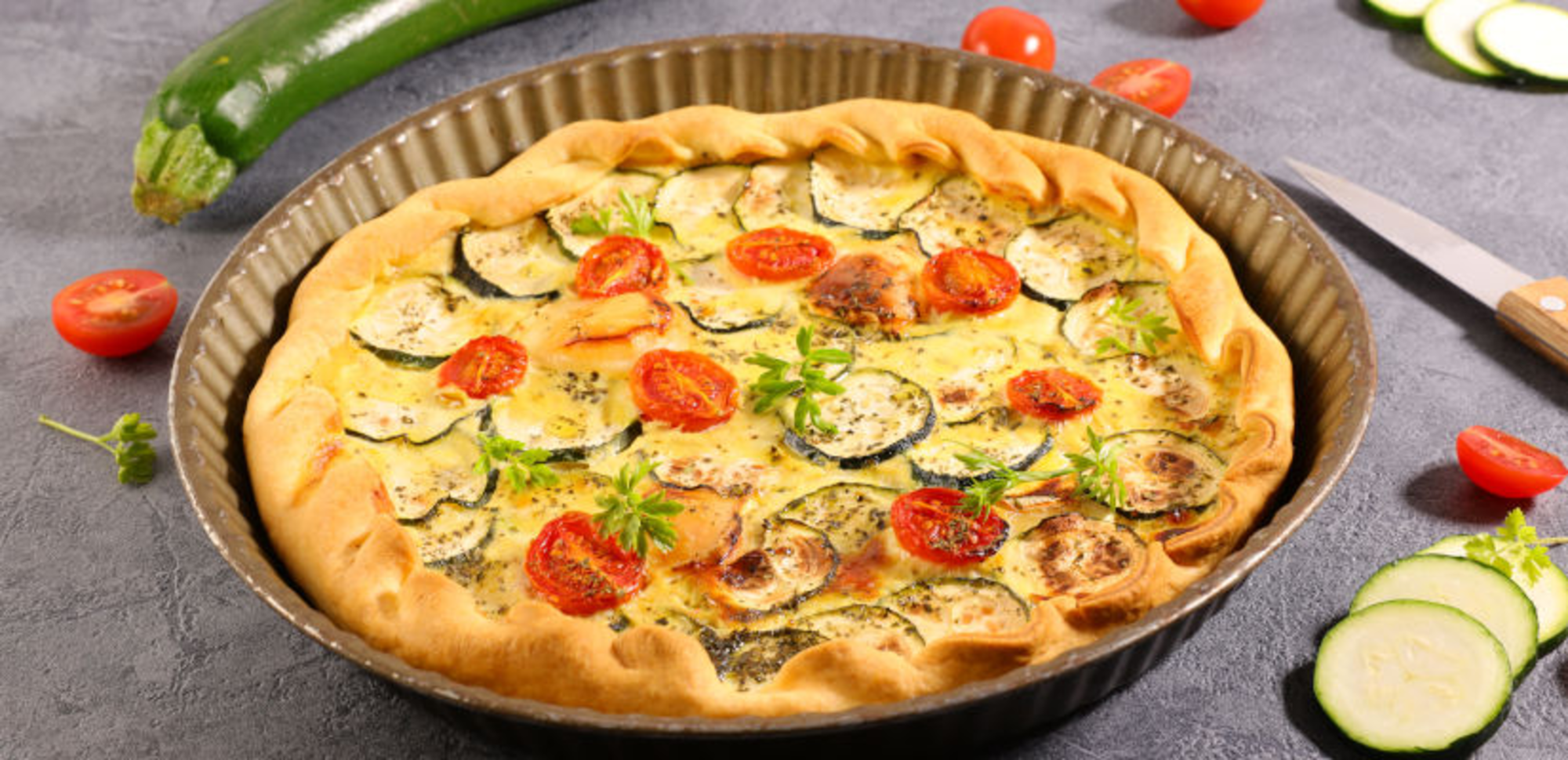 Quiche courgette chèvre