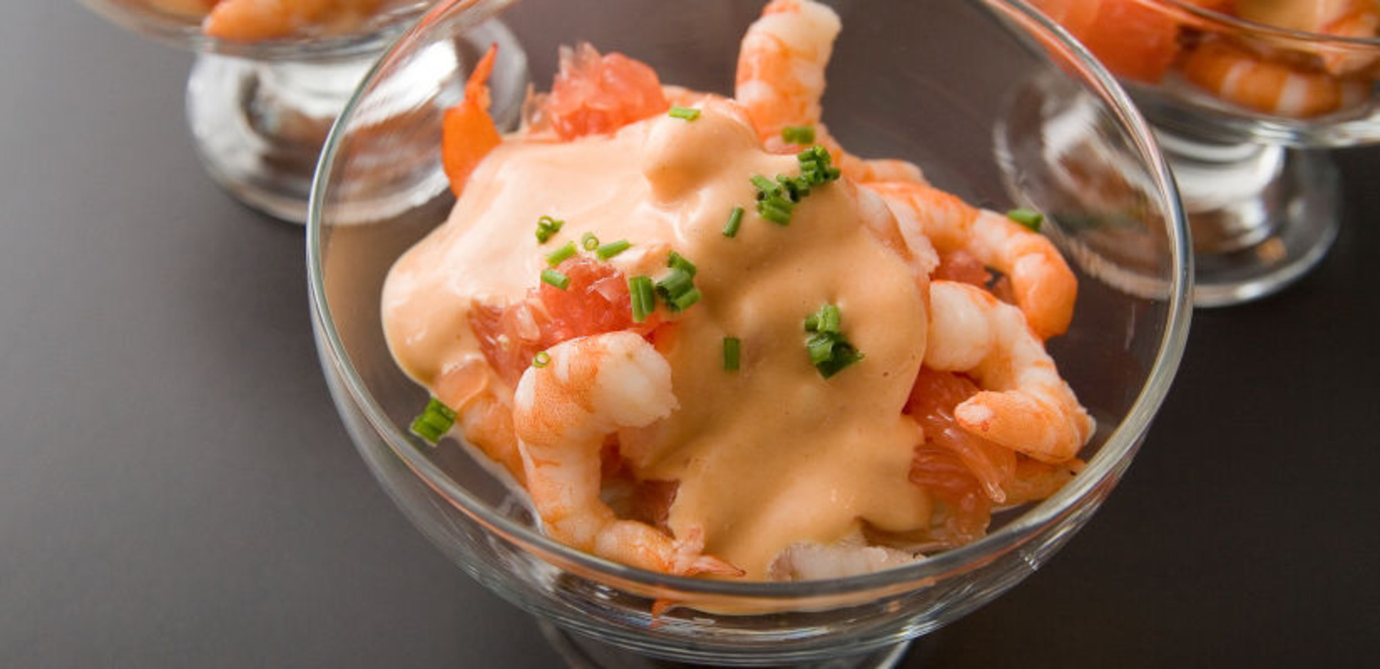 Verrines crevettes pamplemousse