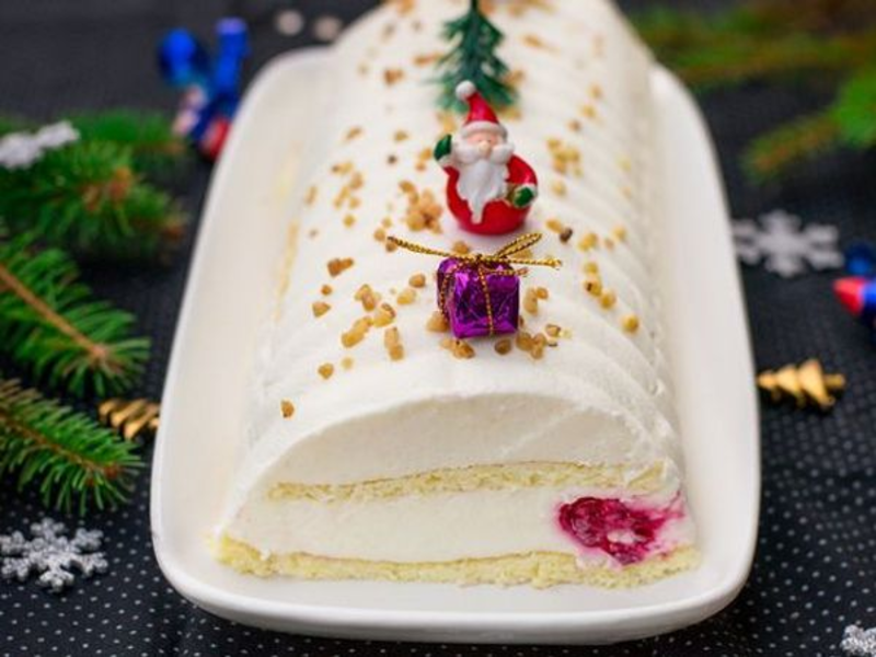 Bûche de Noël à la vanille et au fromage