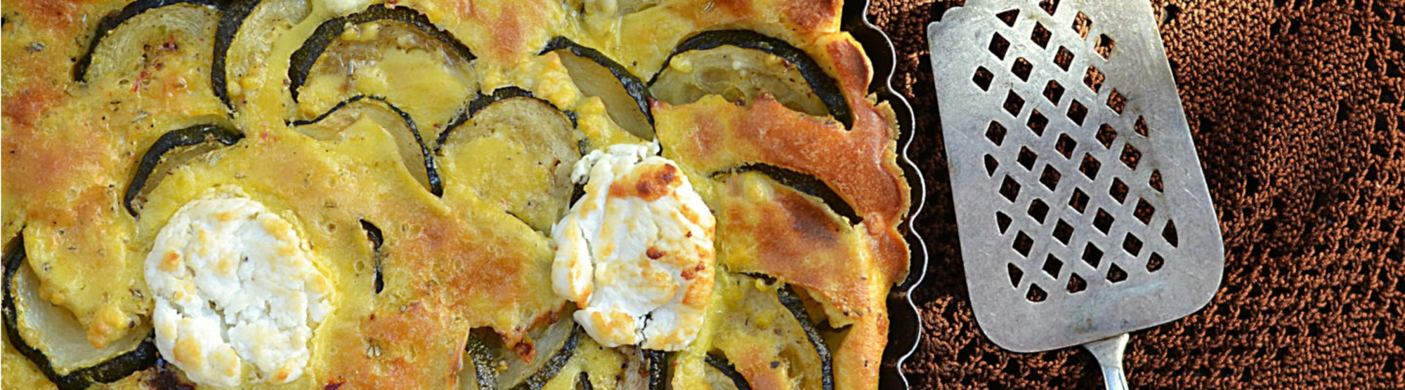 Tarte feuilletée courgette, chèvre et piment d'Espelette