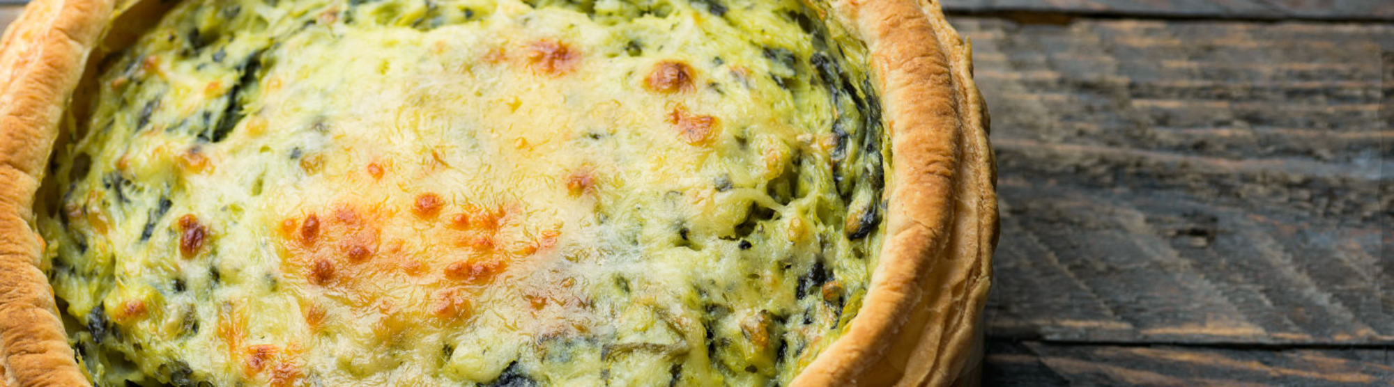Quiche au chèvre frais, brocolis et ciboulette