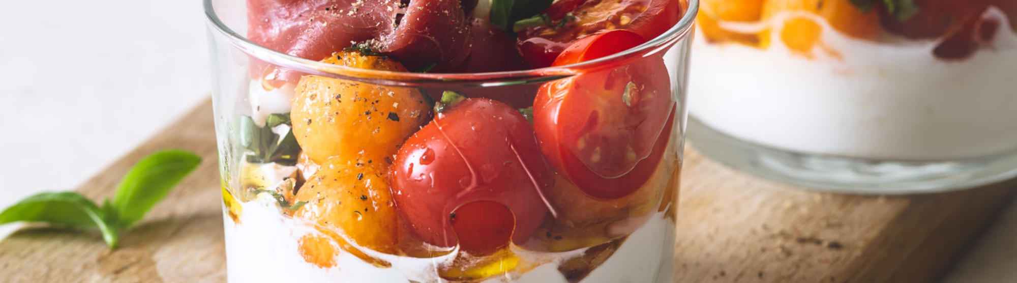 Verrine de jambon au fromage frais