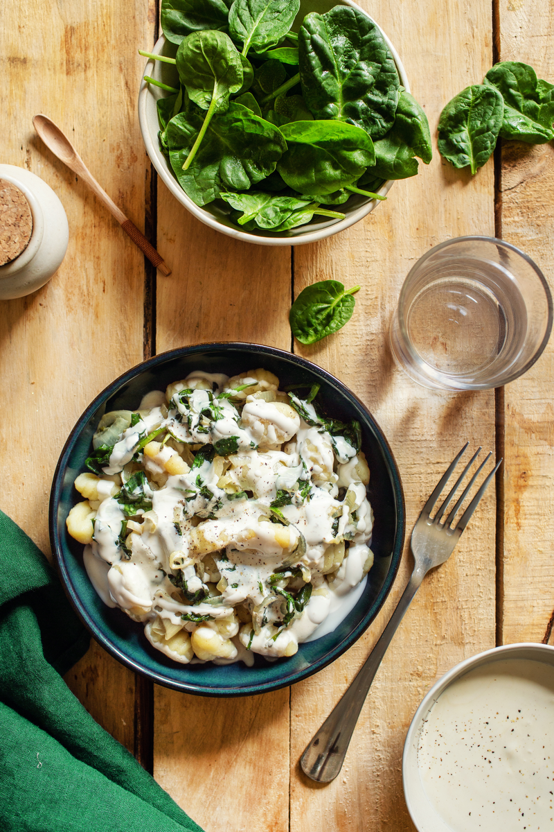 Gnocchi aux épinards et fromage frais