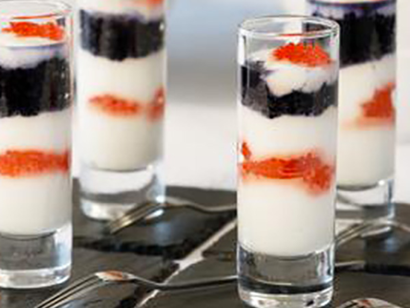 Verrine de saumon au fromage de chèvre frais