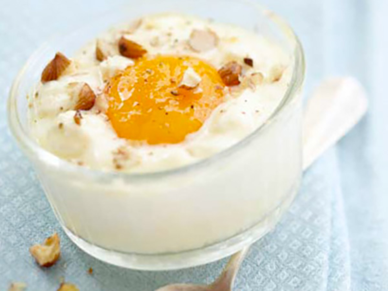 Oeufs cocotte à la noisette et au fromage frais