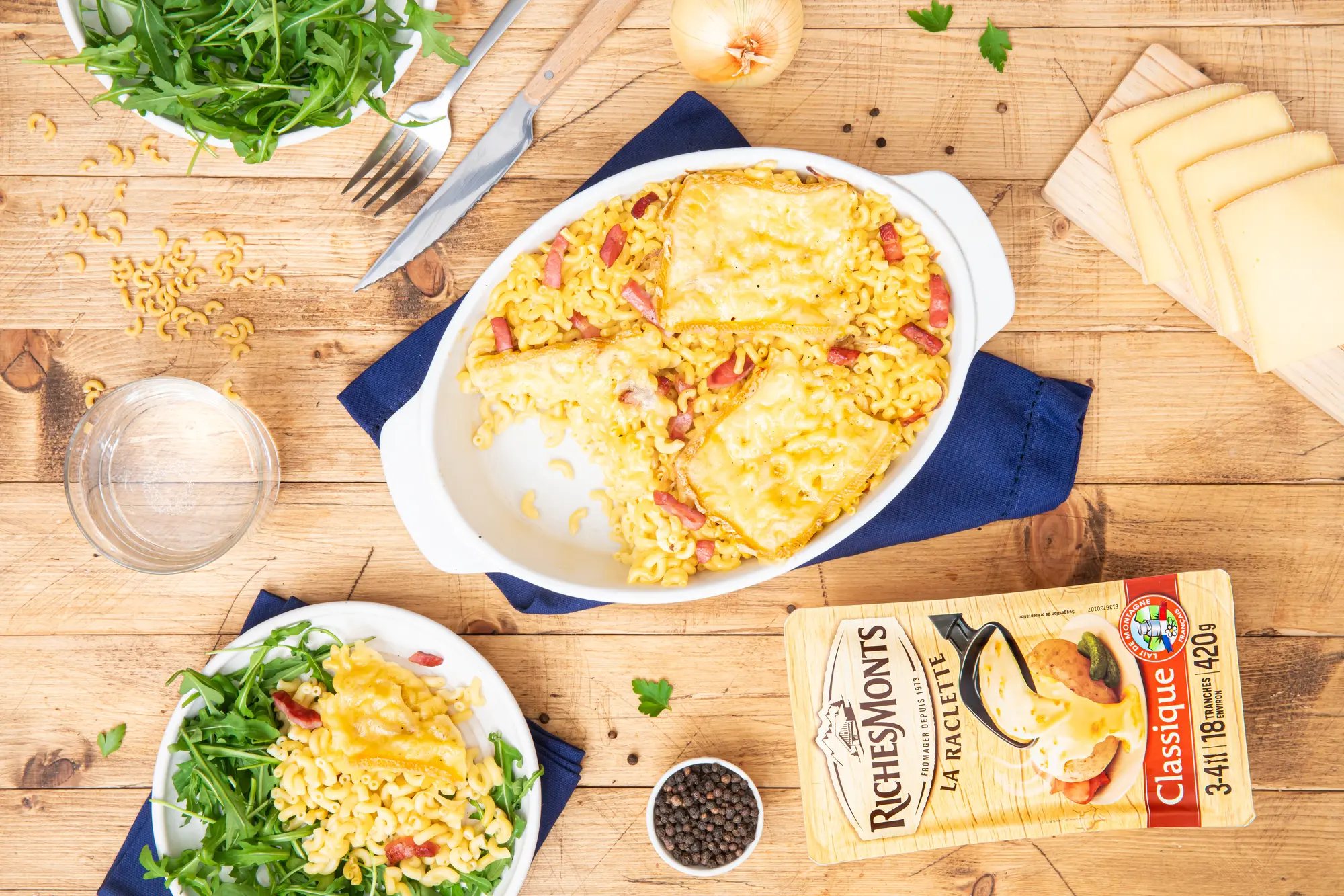 Gratin raclette et coquillettes