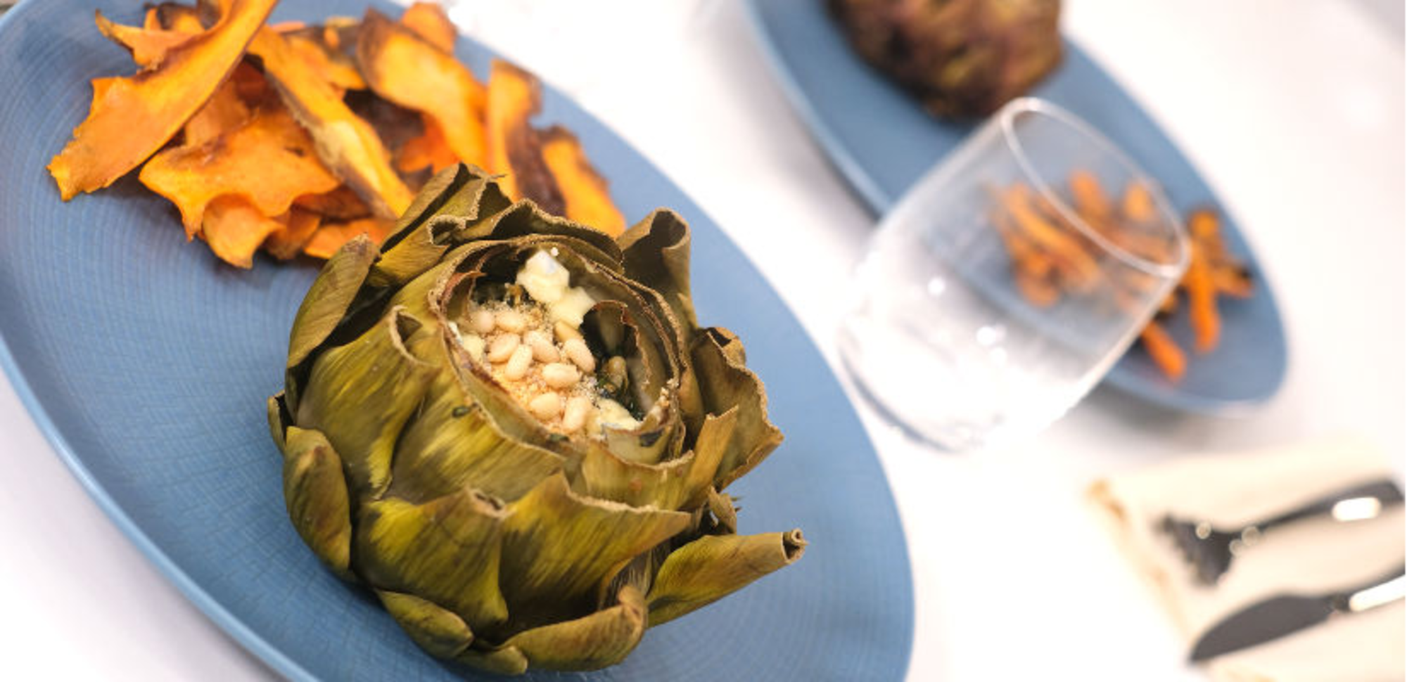 Artichaut farci au fromage bleu