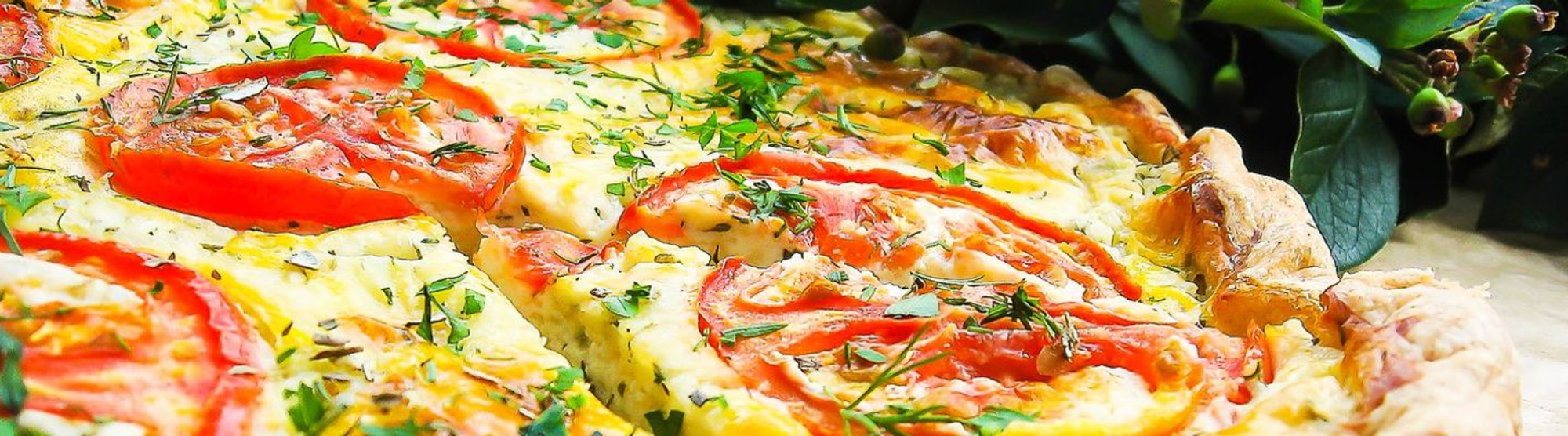 Quiche tomate mozzarella au basilic frais