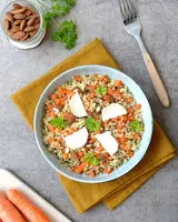 Risotto de quinoa aux carottes et chèvre