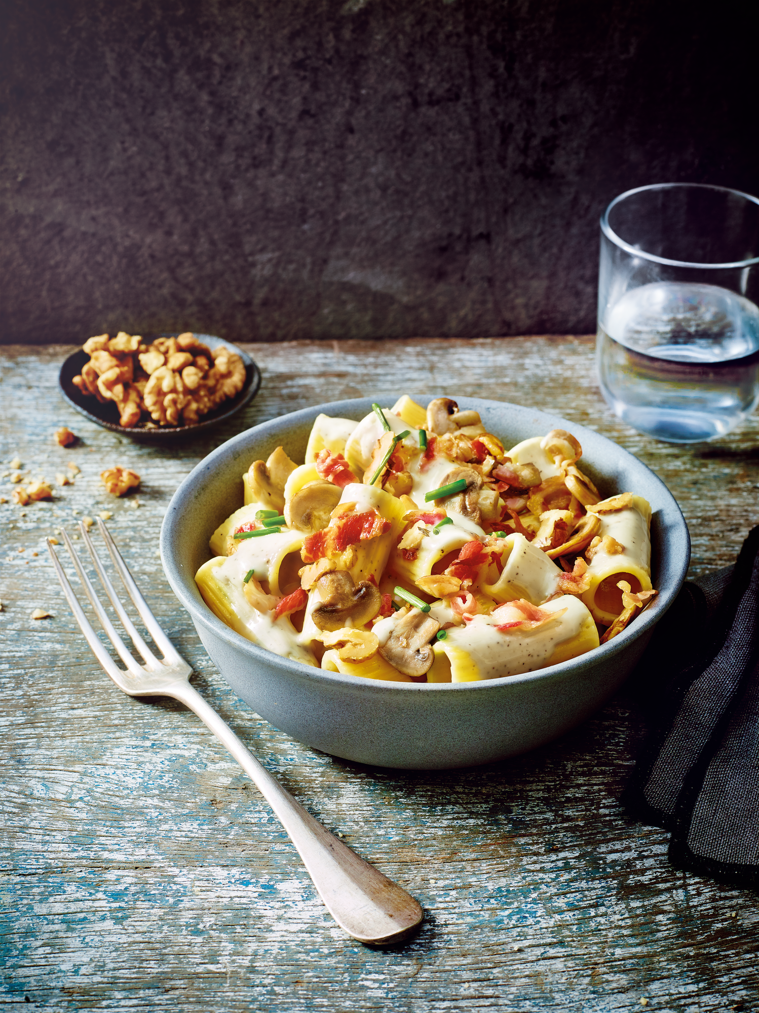 Rigatoni aux champignons et Sauce de Saint Agur